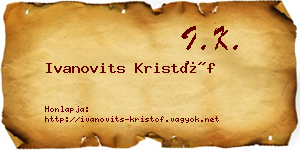 Ivanovits Kristóf névjegykártya